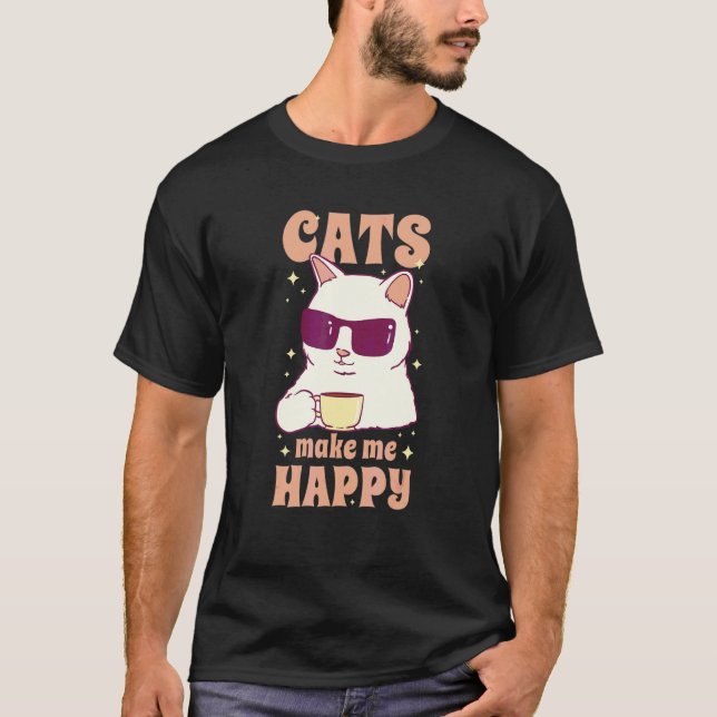 Camiseta Gatos Café Feliz (Anverso)