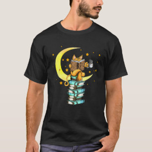Camiseta Gatos Café Lectura Kat Libros Leer Stubenter Gatit