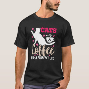 Camiseta Gatos Café Y Una Vida Purrfecta Introducción Cozy