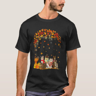Camiseta Gatos Caída Hoja Otoño Árbol Gato