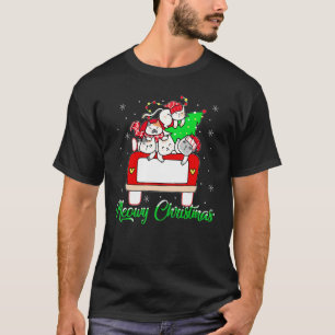 Camiseta Gatos Camión Rojo Árbol Navidad Santa Gato Meowy N