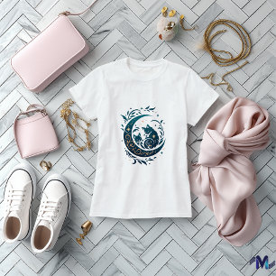 Camiseta Gatos celestes Resumen Diseño de Arte