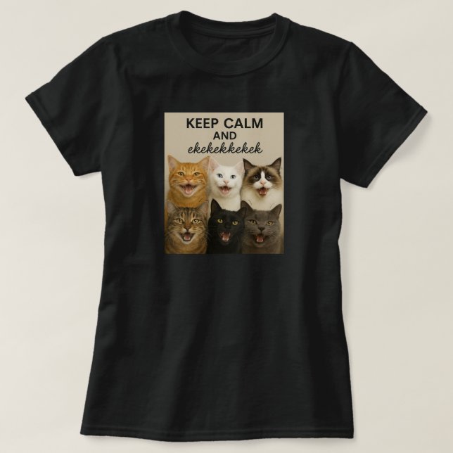 Camiseta Gatos charlando, cantando, ekekek (Diseño del anverso)