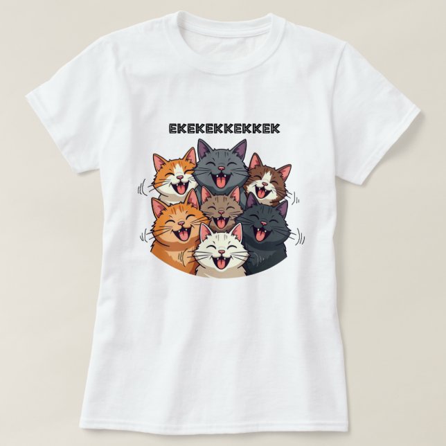Camiseta Gatos charlando, gorjeando, ekekek (Diseño del anverso)