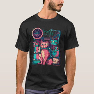 Camiseta Gatos Cibernéticos Solamente Retro Antiguo Gato