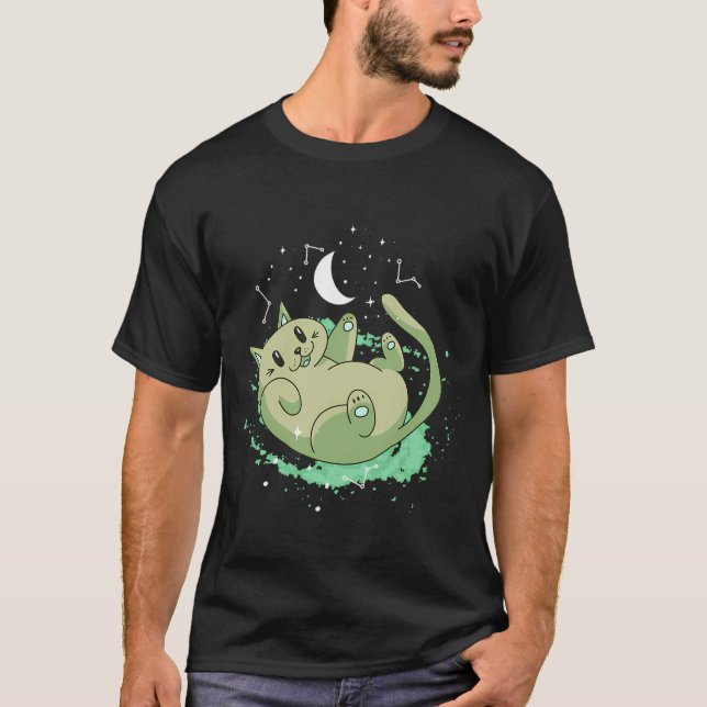 Camiseta Gatos ciencia ficción. (Anverso)