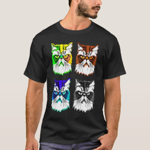 Camiseta Gatos Coloridos Cuatro Cabezas de Gato