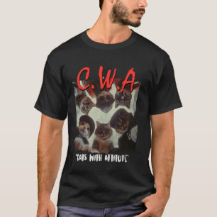 Camiseta Gatos con Actitudes Gangster Rap Hip Hop Cat