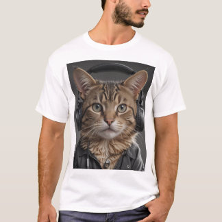 Camiseta gatos con casco