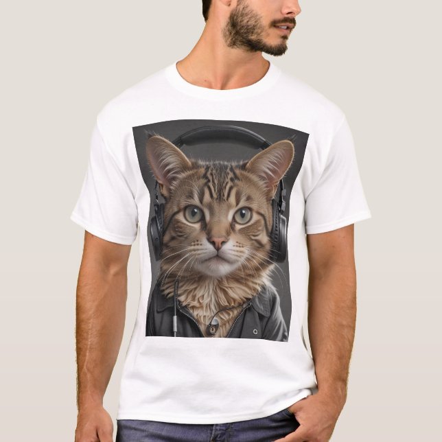 Camiseta gatos con casco (Anverso)
