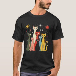 Camiseta Gatos con estilo vintage retro de mediados de sigl