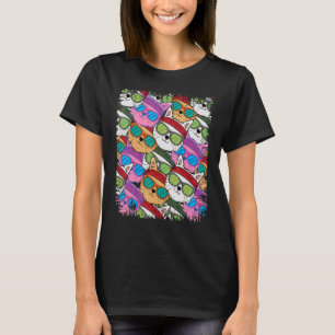Camiseta Gatos Con Gafas De Sol Cabeza Collage Gato