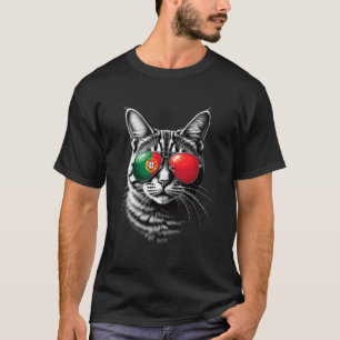 Camiseta Gatos con gafas de sol de la bandera portuguesa Po