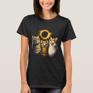 Camiseta Gatos Con Gles De Eclipse Solar Mirando A La Luna