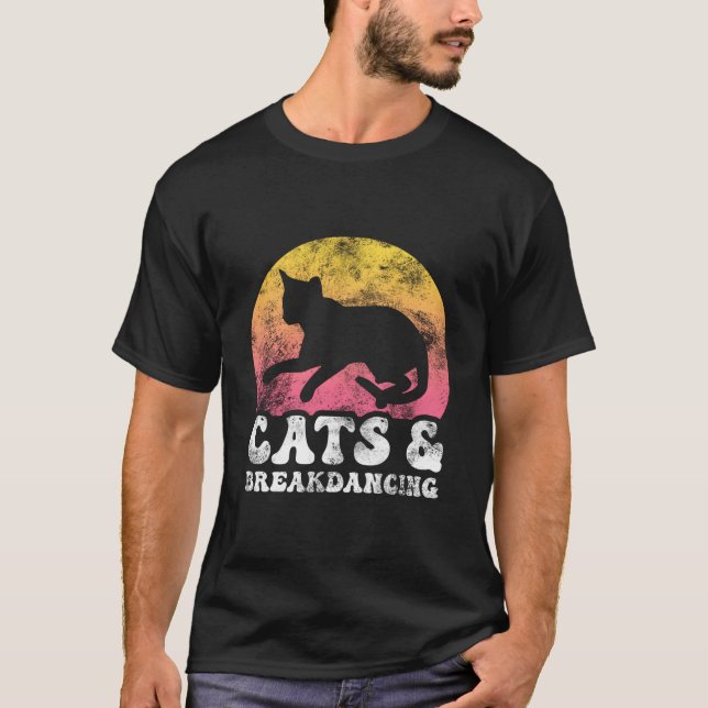 Camiseta Gatos con hobby de breakdance (Anverso)
