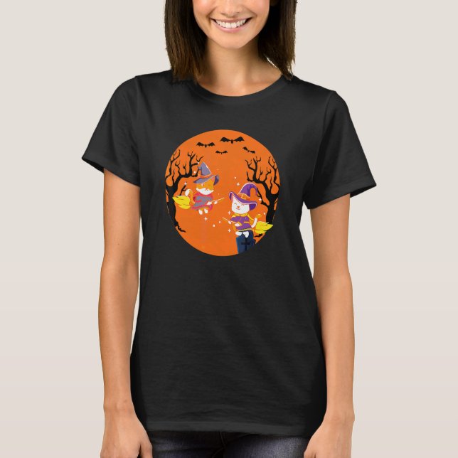 Camiseta gatos con luna (Anverso)