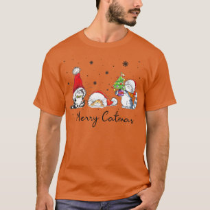 Camiseta Gatos Con Santa Hat Merry Catmas Cat Feliz Navidad