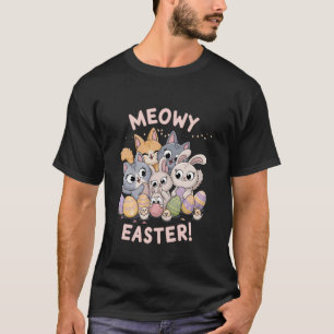 Camiseta Gatos Conejo de Pascua Meowy