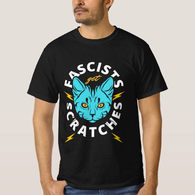 Camiseta Gatos contra fascistas protestan contra clásico gr (Anverso)