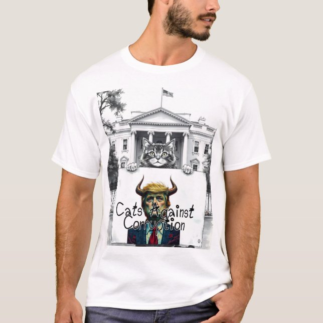 Camiseta Gatos contra la corrupción (Anverso)