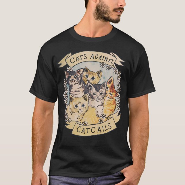 Camiseta Gatos Contra Llamadas De Gato Original (Ver V2 En  (Anverso)
