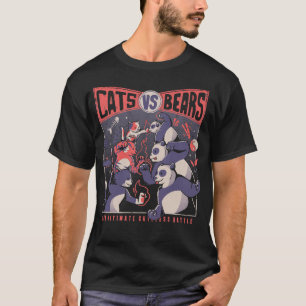 Camiseta Gatos contra osos combaten batalla divertida de Ni