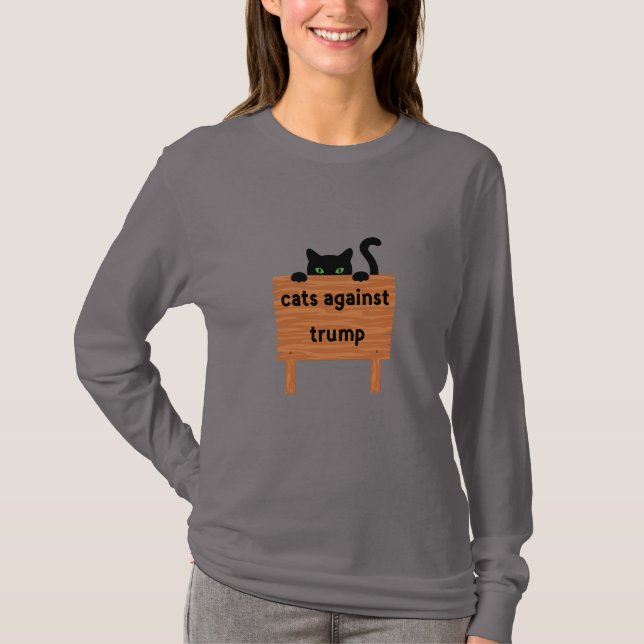 Camiseta gatos contra trump (Anverso)