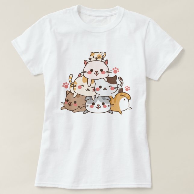Camiseta Gatos cortos (Diseño del anverso)