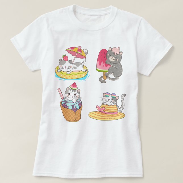Camiseta Gatos cortos (Diseño del anverso)