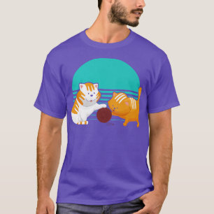 Camiseta Gatos cortos jugando con un amante del gato dueño