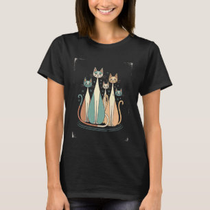 Camiseta Gatos Cósmicos Bajo el Cielo Nocturno