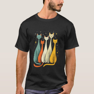 Camiseta Gatos Cósmicos Bajo el Cielo Nocturno