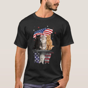 Camiseta Gatos Cuidados Bajo El Paraguas Estadounidense Sob