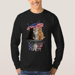 Camiseta Gatos Cuidados Bajo El Paraguas Estadounidense Sob