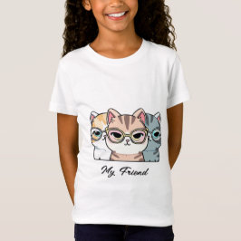 Camiseta Gatos Cuidados Usando Gafas Mi Amigo Cambiar Texto