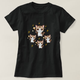 Camiseta Gatos Cutos sosteniendo las estrellas de la varita