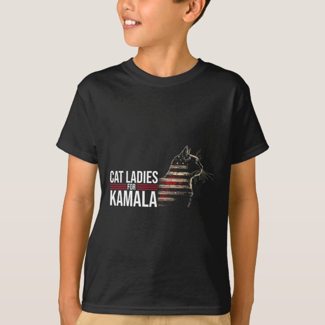 Camiseta Gatos Damas De Kamala (Anverso)