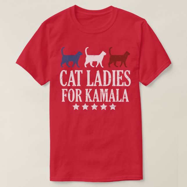 Camiseta Gatos Damas De Kamala 6 (Diseño del anverso)