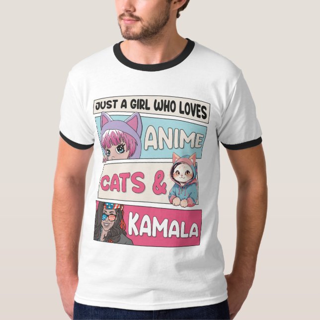 Camiseta Gatos damas para Kamala - anime, gatos y Kamala 24 (Anverso)