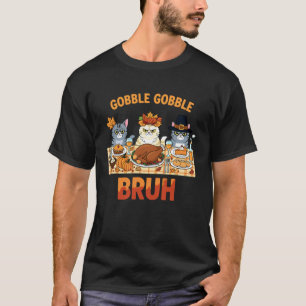Camiseta Gatos de Acción de Gracias Divertido Glu Glu Herma