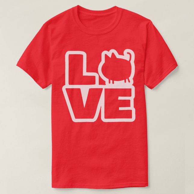 Camiseta Gatos de amor en Día de San Valentín blanco (Diseño del anverso)
