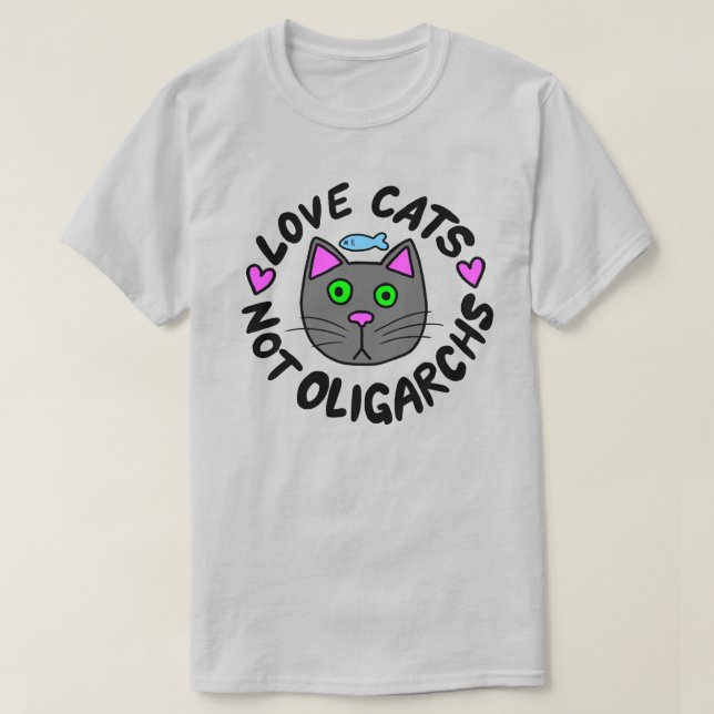 Camiseta Gatos de amor, no oligarcas (Diseño del anverso)
