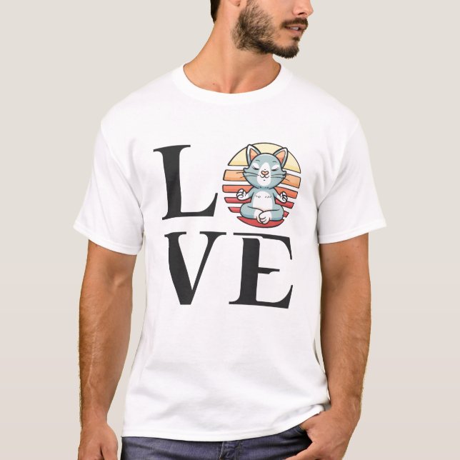 Camiseta Gatos de amor y meditación (Anverso)