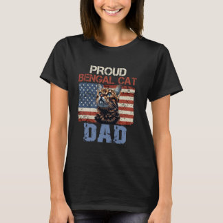 Camiseta Gatos de Bengala ORGULLOSOS BENGAL GATOS DAD HOMBR