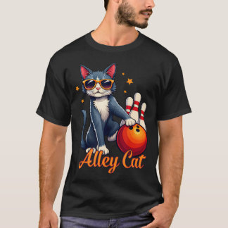 Camiseta Gatos de Bolera Gafas de Sol Retro Kitty
