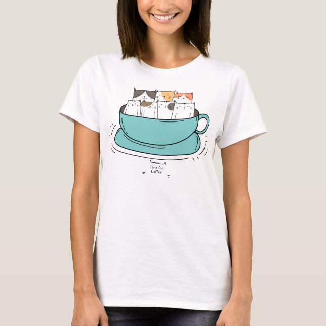Camiseta Gatos de café personalizados (Anverso)