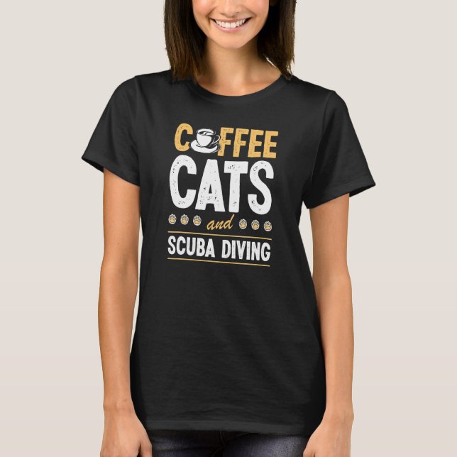 Camiseta Gatos de café y divemaster de buceo Instructor de  (Anverso)