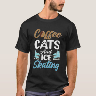 Camiseta Gatos de Café y Patinaje sobre Hielo Patinaje sobr