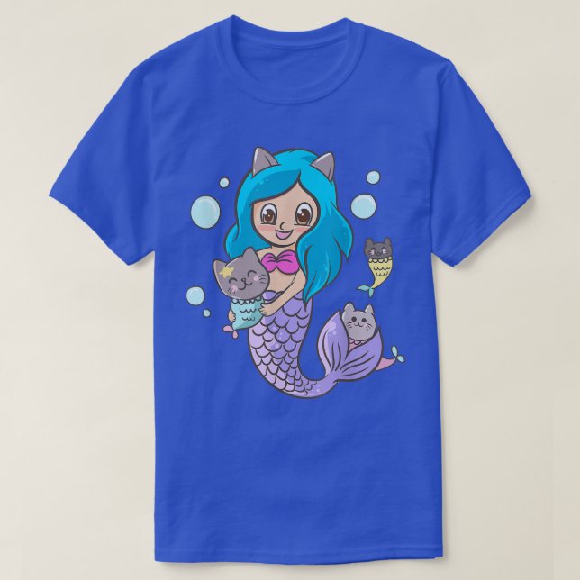 Camiseta Gatos de cristales de sirena curan kawaii anime ja (Diseño del anverso)