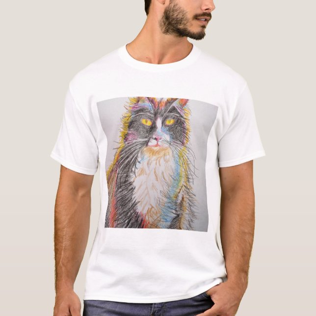 Camiseta Gatos de dibujos de gatos de tuxedo (Anverso)